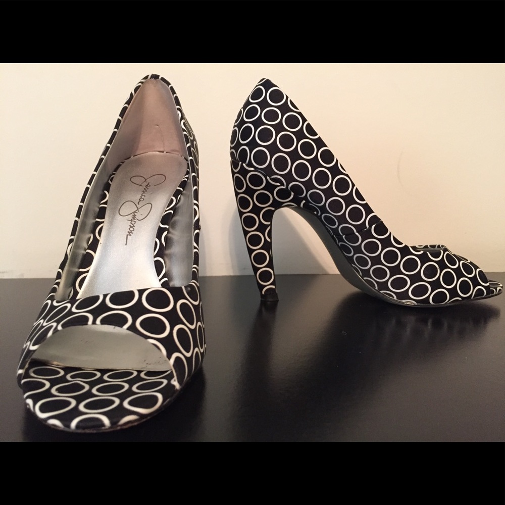 Polka Dot Peep Toe Pumps